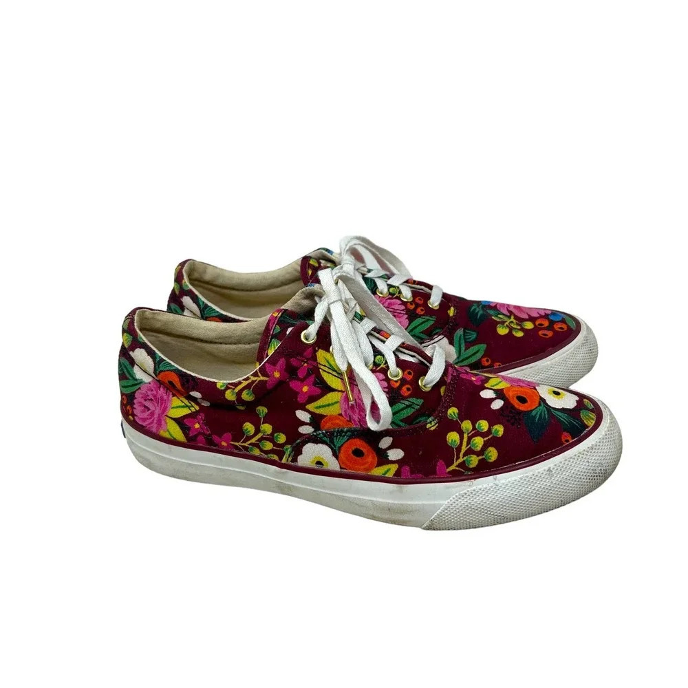 Keds x Rifle Paper Co. Anchor Vintage Blossoms in Burgundy Size 6